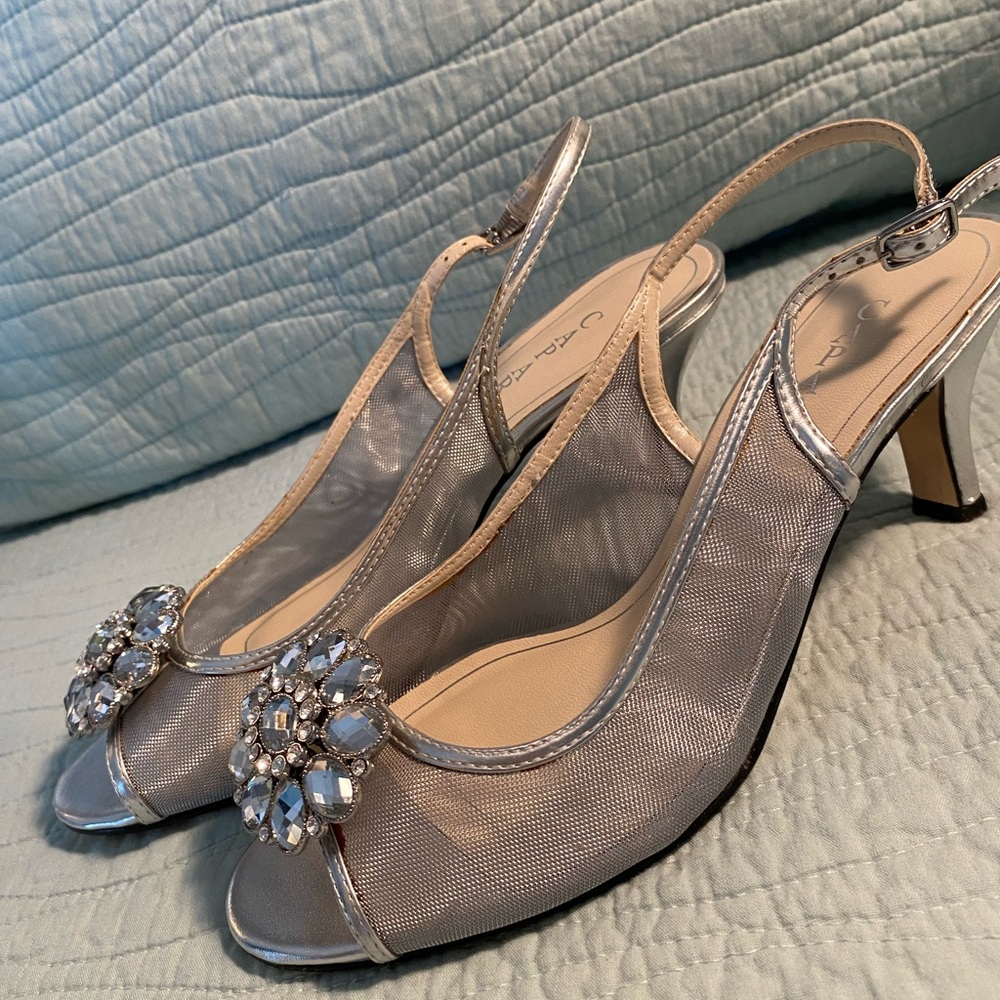 Silver Kitten Heels